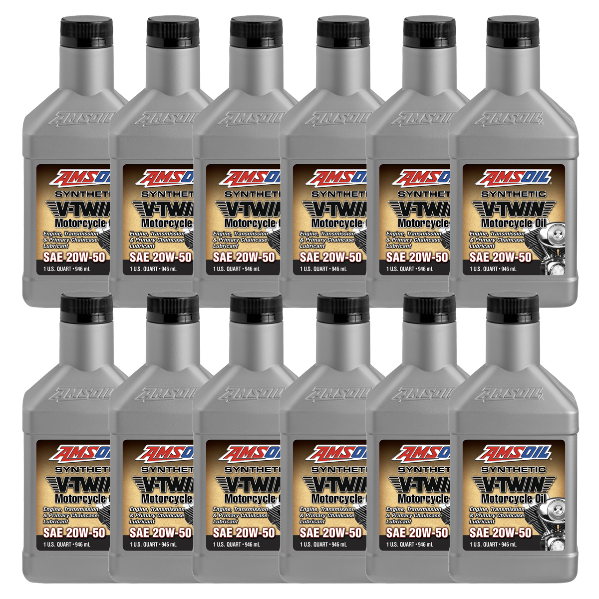 Amsoil 20W-50 motorcycle oil case of 12 quarts