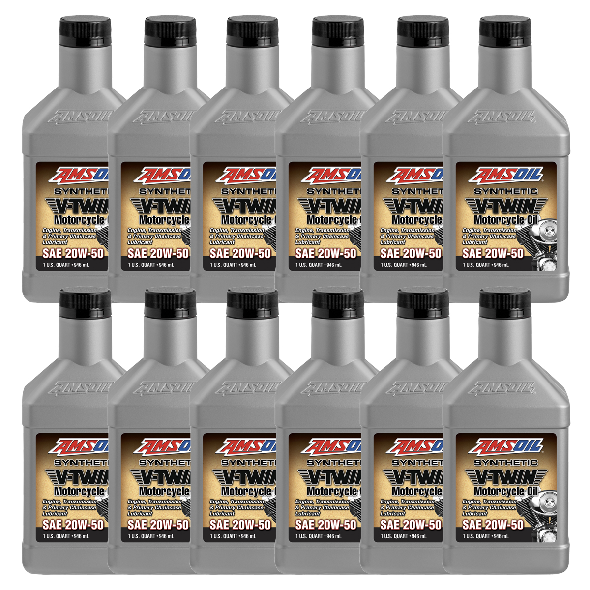 Amsoil 20W-50 motorcycle oil case of 12 quarts
